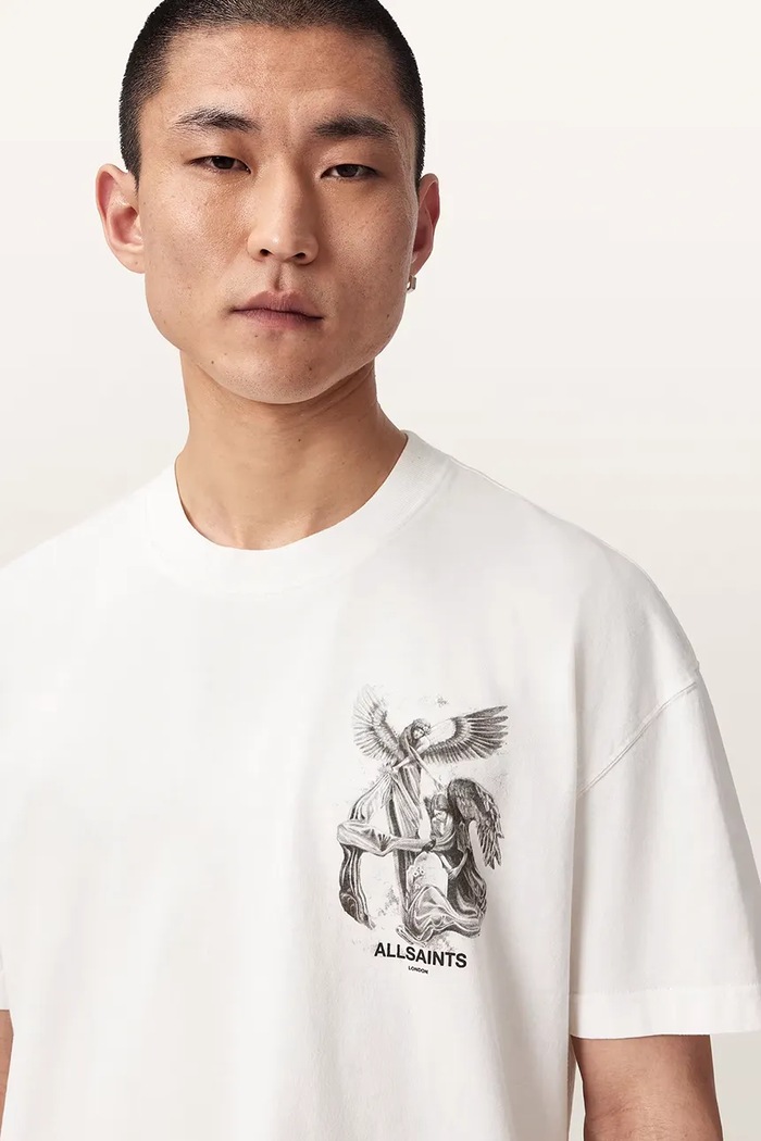 T-shirt męski bawełniany SERAPH AllSaints M034PF biały