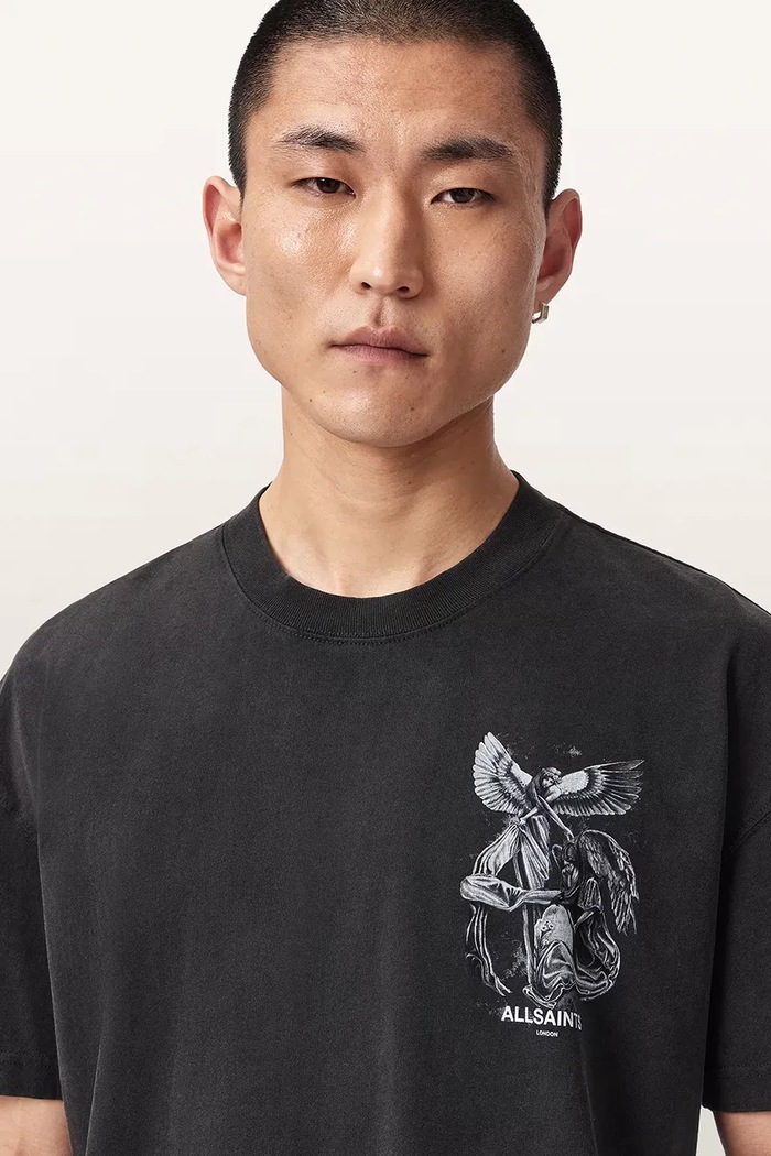 T-shirt męski bawełniany SERAPH AllSaints M034PF czarny