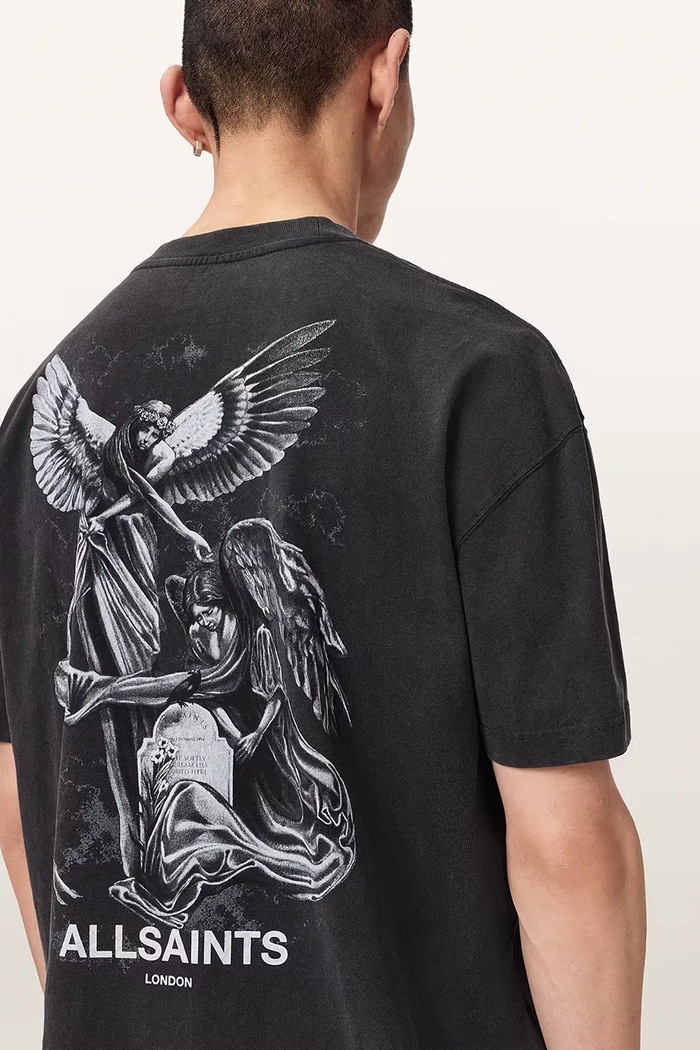 T-shirt męski bawełniany SERAPH AllSaints czarny M034PF
