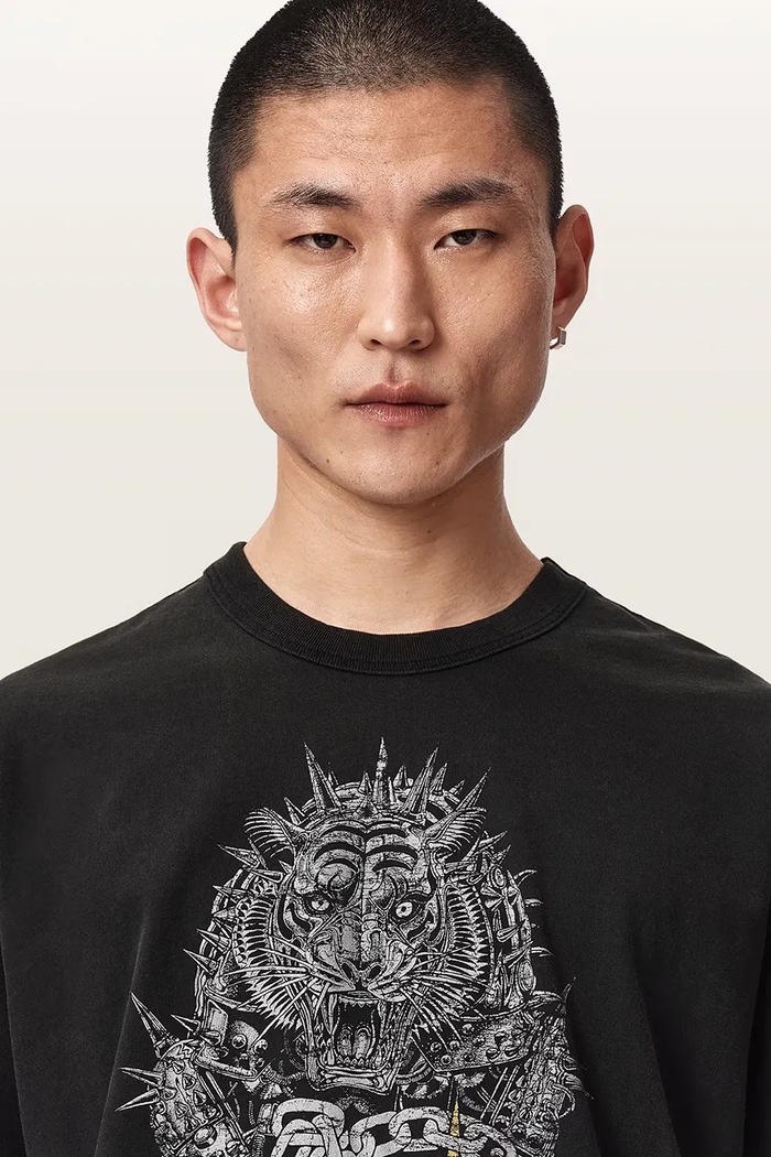 T-shirt męski bawełniany IRON TIGER AllSaints M016PF czarny