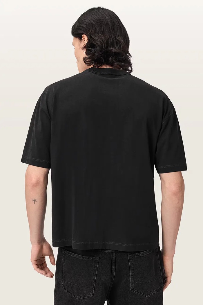 AllSaints T-shirt męski bawełniany VANGUARD M010PF czarny AW26