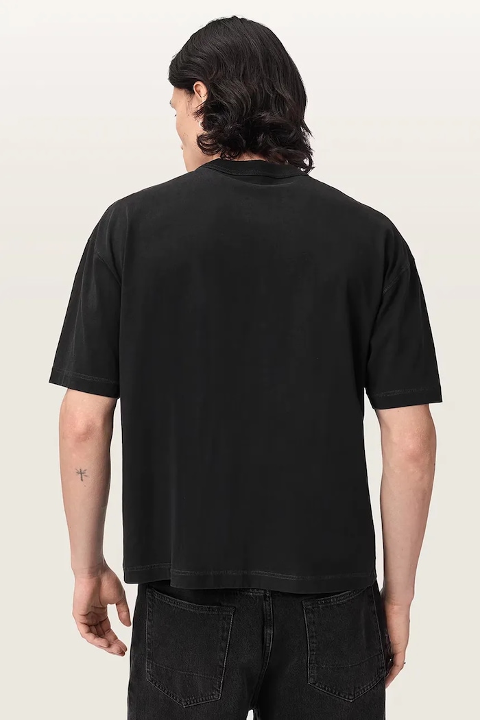 AllSaints T-shirt męski bawełniany VANGUARD M010PF czarny AW26