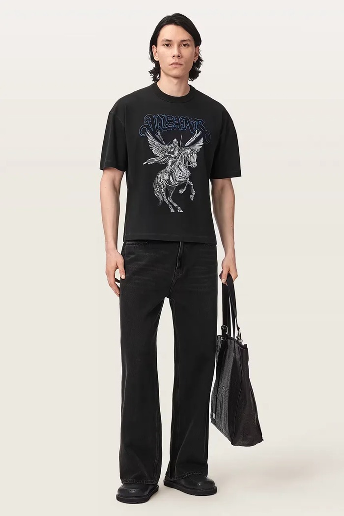 Odzież AllSaints T-shirt męski bawełniany VANGUARD M010PF czarny