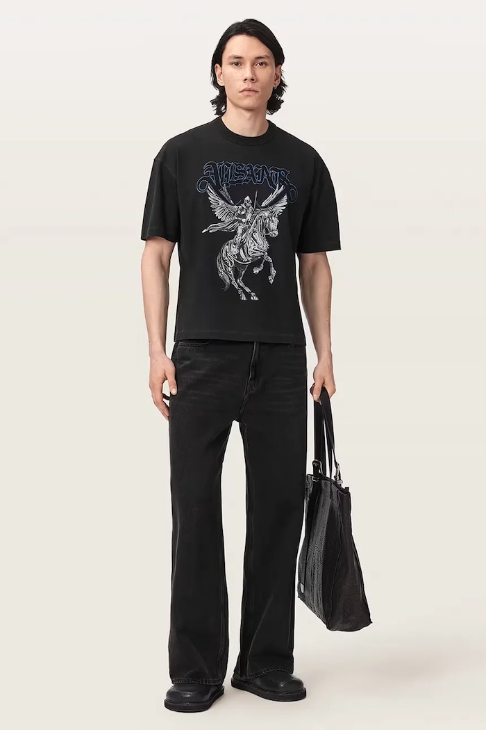 Odzież AllSaints T-shirt męski bawełniany VANGUARD M010PF czarny