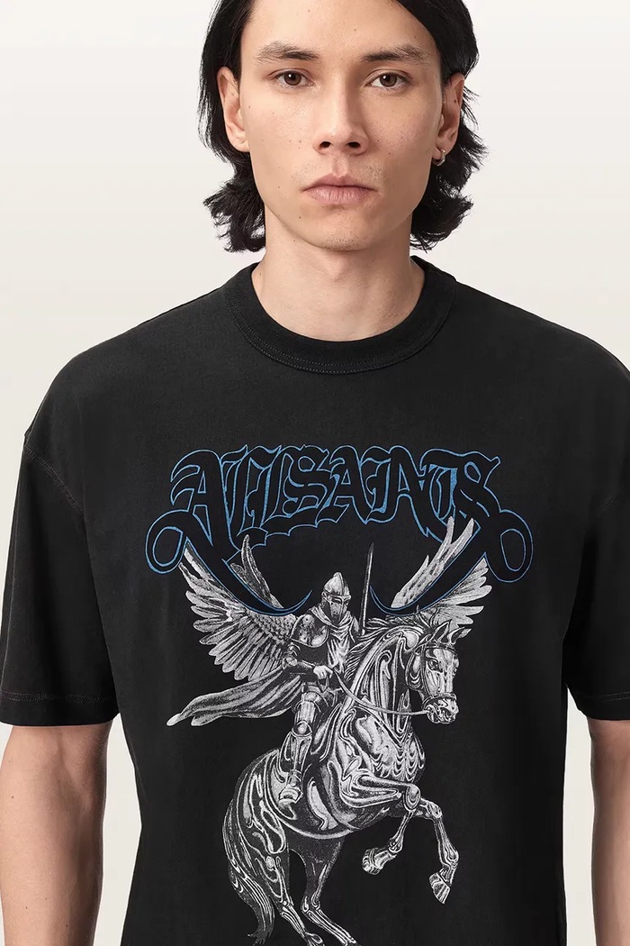 T-shirt męski bawełniany VANGUARD AllSaints M010PF czarny