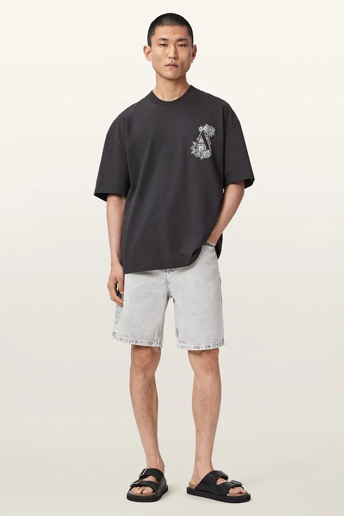 Oblečenie AllSaints Oversize tričko pánske bavlnené ANTHOS M006PF čierna