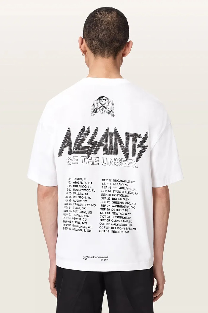 AllSaints T-shirt męski bawełniany CHROMIUM biały M001PF