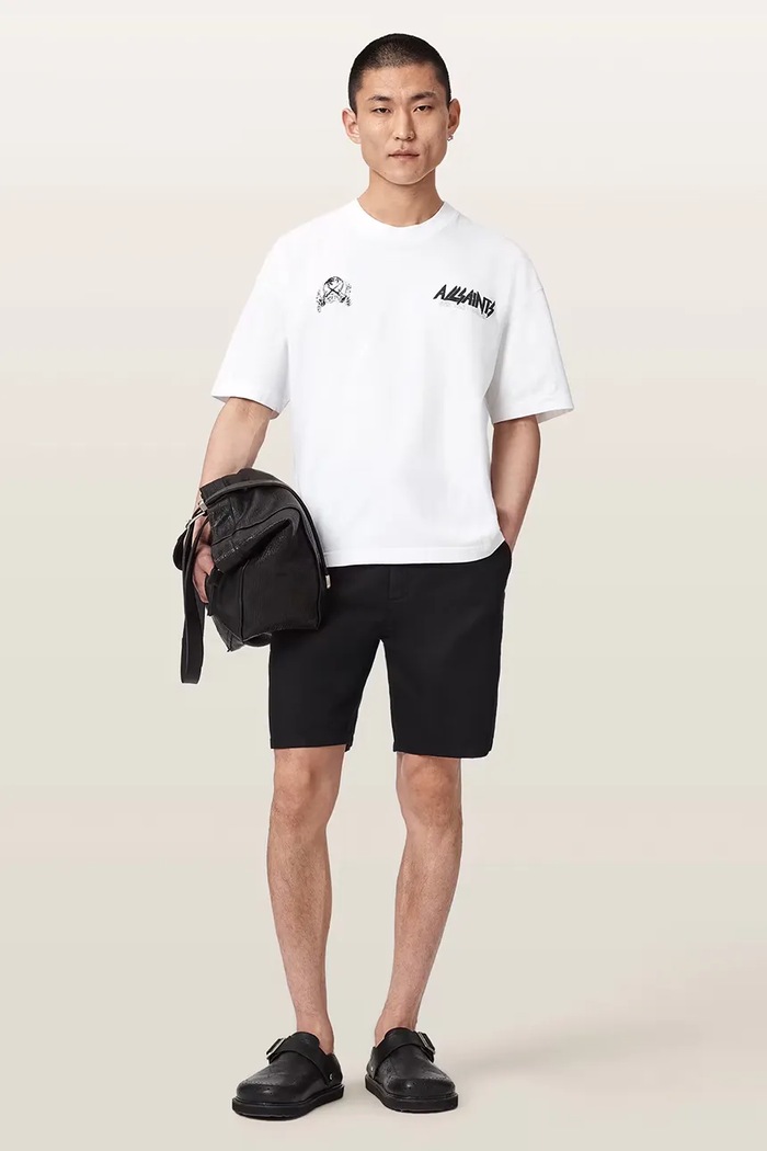 Odzież AllSaints T-shirt męski bawełniany CHROMIUM M001PF biały