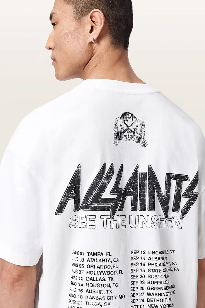 AllSaints T-shirt męski bawełniany CHROMIUM M001PF biały