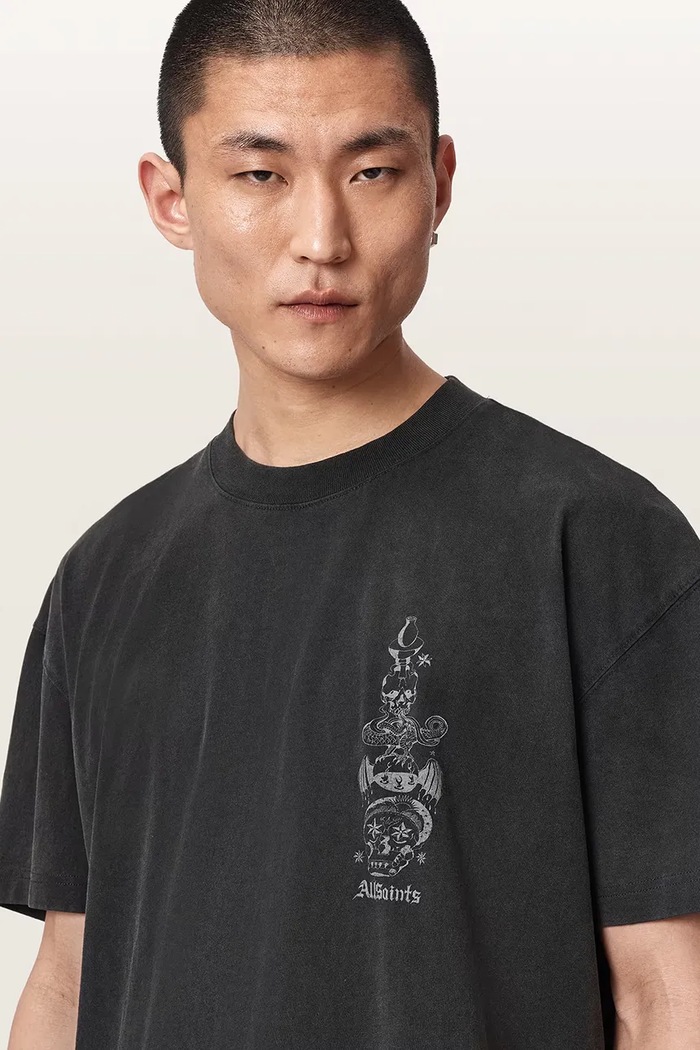 T-shirt męski bawełniany IGNIS AllSaints M026PF czarny