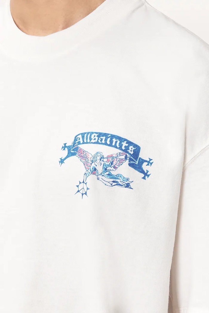 T-shirt oversize męski bawełniany CRAY AllSaints beżowy M024PF
