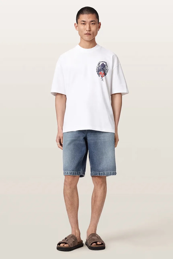 Odzież AllSaints T-shirt męski bawełniany SCIMITAR M013PF biały
