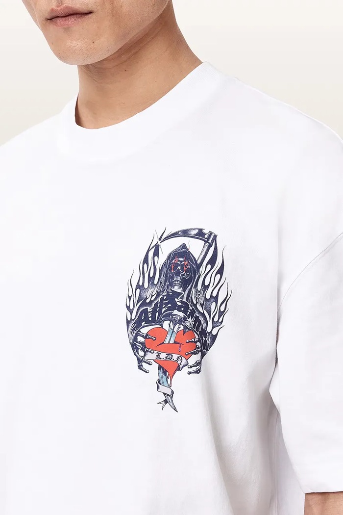 T-shirt męski bawełniany SCIMITAR AllSaints M013PF biały