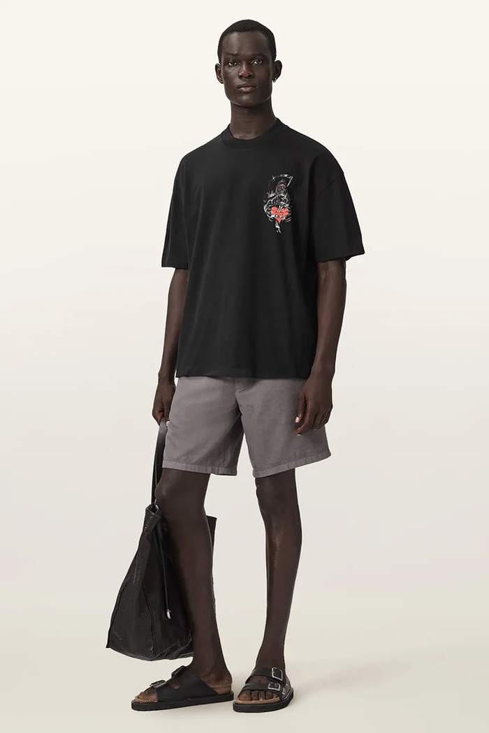 Odzież AllSaints T-shirt męski bawełniany SCIMITAR M013PF czarny