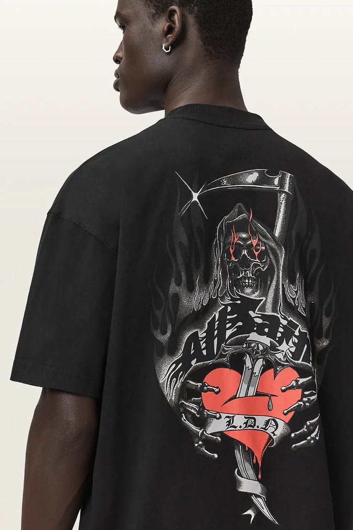 T-shirt męski bawełniany SCIMITAR AllSaints czarny M013PF