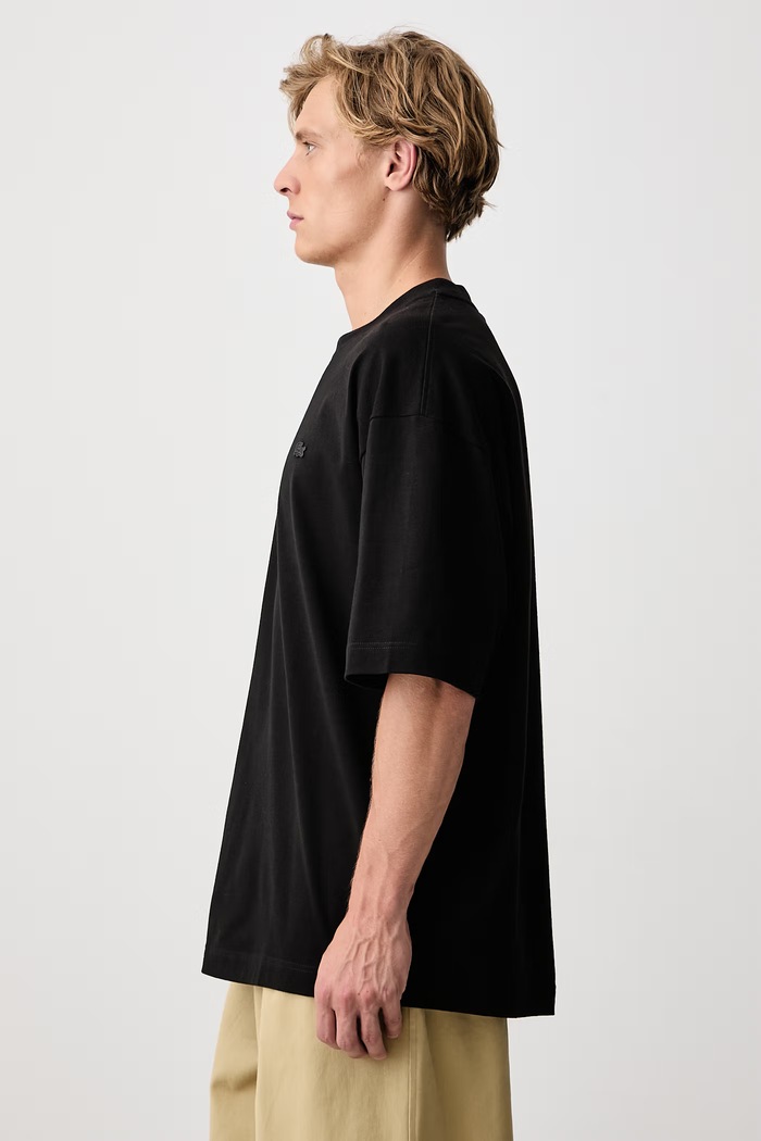 T-shirt bawełniany męski Lacoste TH9441.031 czarny