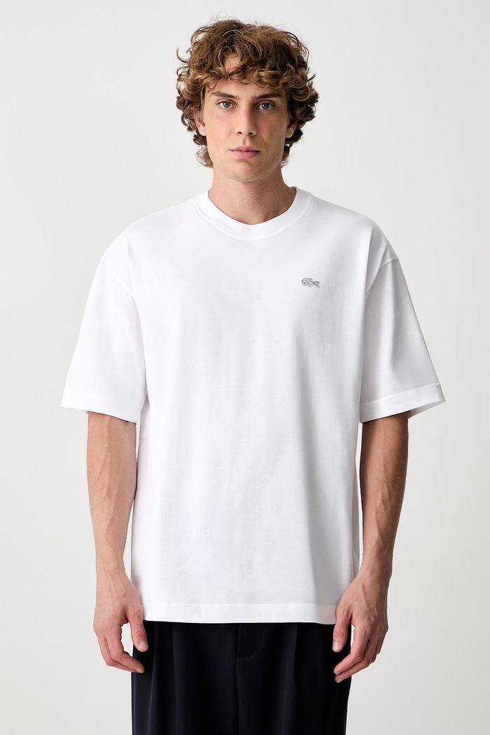 Lacoste T-shirt bawełniany męski biały TH9441.001