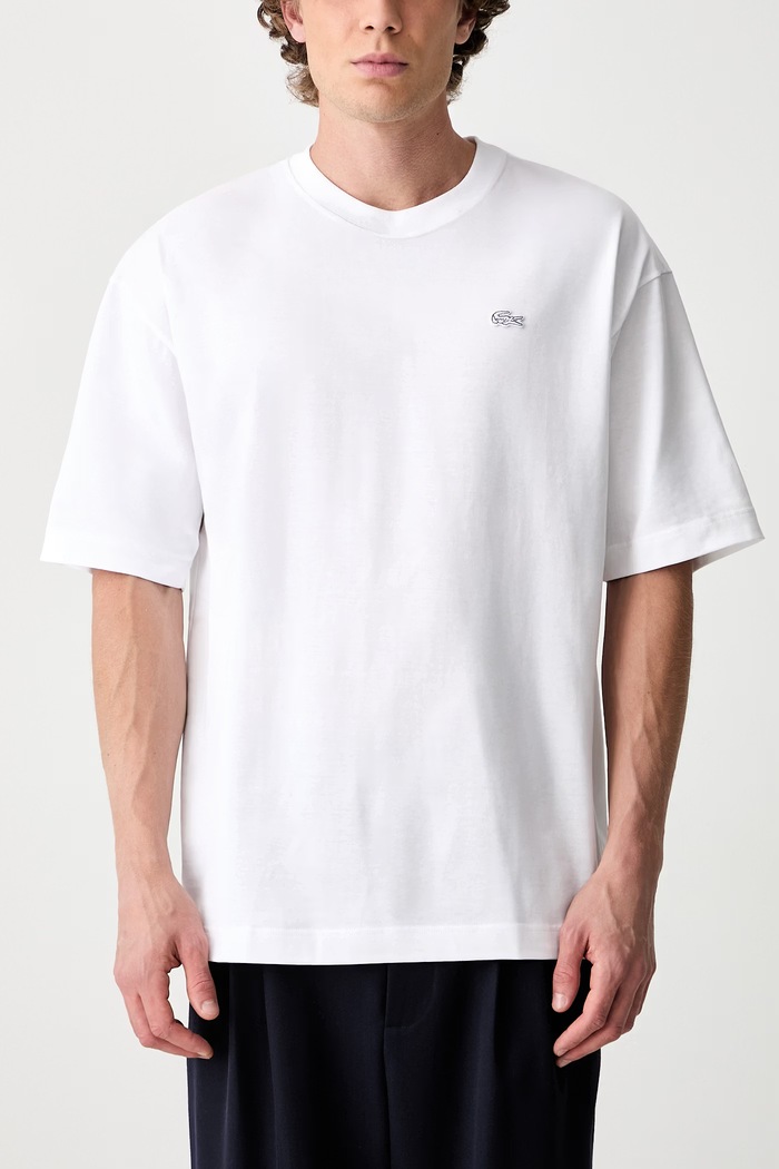Lacoste T-shirt bawełniany męski TH9441.001 biały