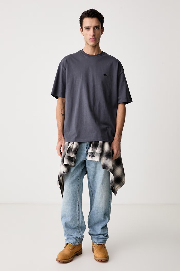 adidas Originals T-shirt męski bawełniany NCLR Loose LL1057 szary AW26