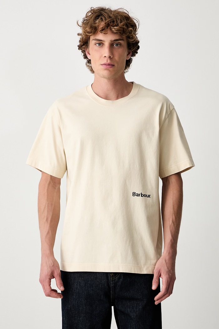 Abbigliamento Barbour t-shirt in cotone da uomo MTS1635BE71 beige