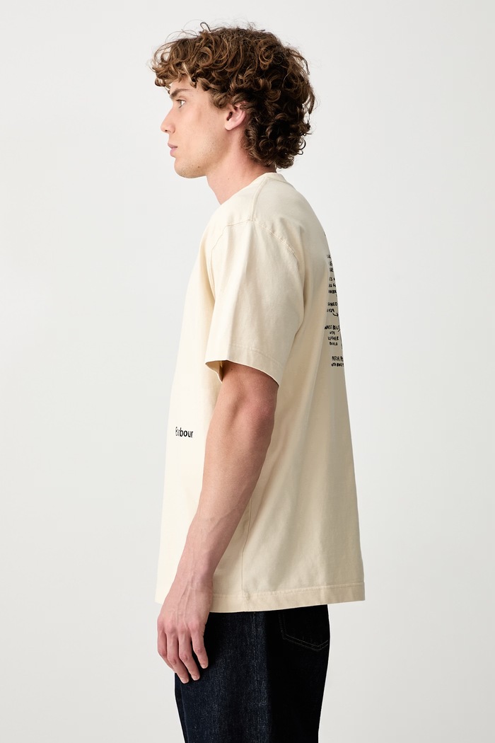 Barbour t-shirt in cotone da uomo beige MTS1635BE71