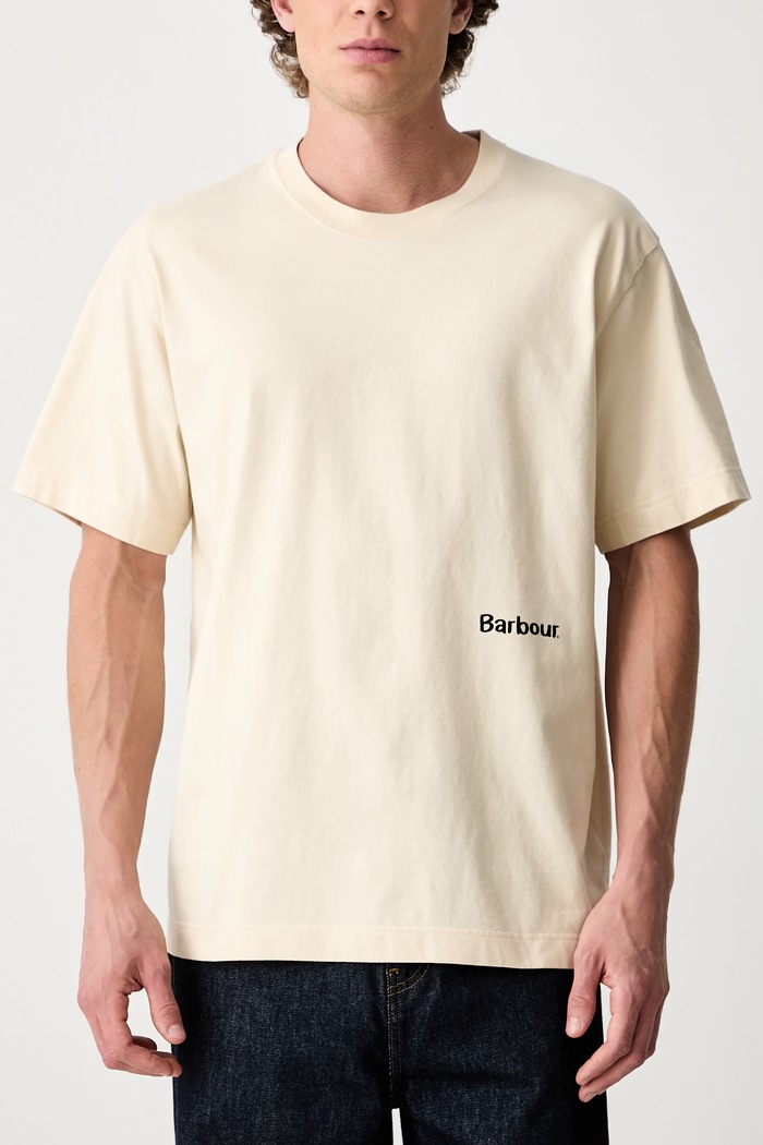 Barbour t-shirt in cotone da uomo MTS1635BE71 beige