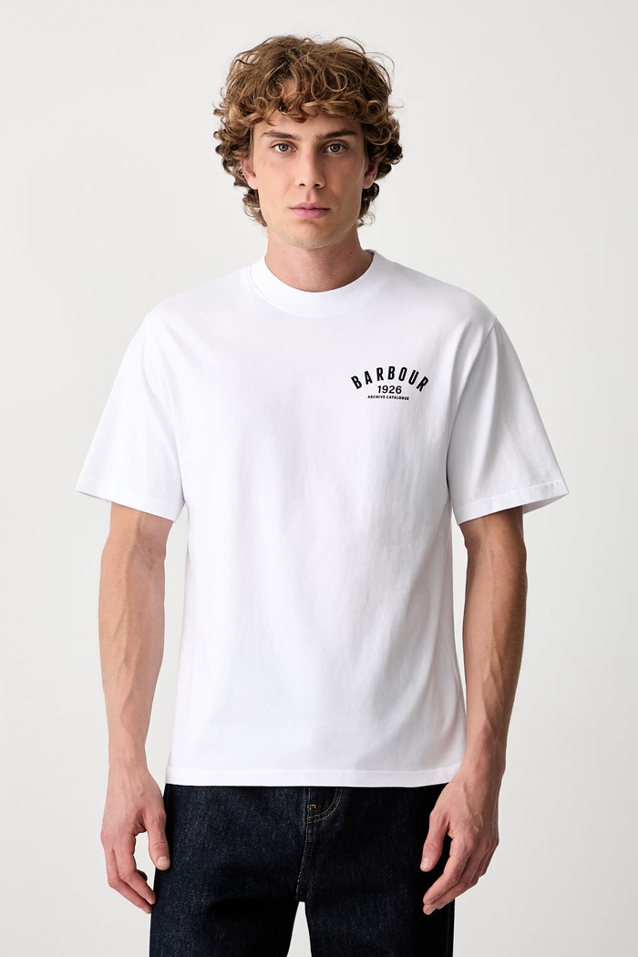 Odzież Barbour T-shirt bawełniany męski MTS1634WH11 biały