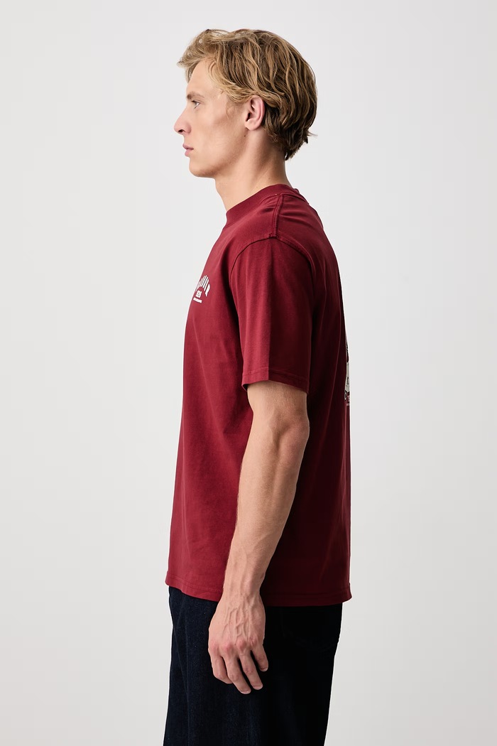 T-shirt bawełniany męski Barbour MTS1634RE91 bordowy