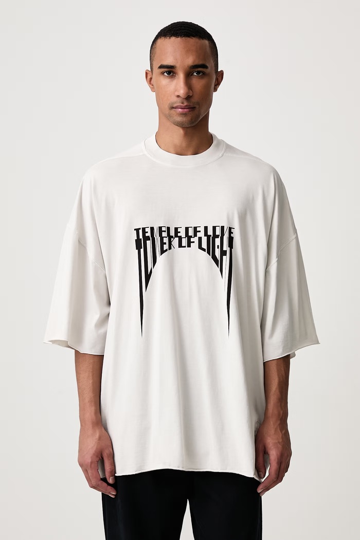 Rick Owens DRKSHDW Tommy tričko bavlněné pánské béžová DU02F6259.RNEP5