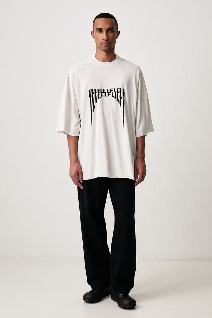 Rick Owens DRKSHDW Tommy tričko bavlněné pánské DU02F6259.RNEP5 béžová AW26