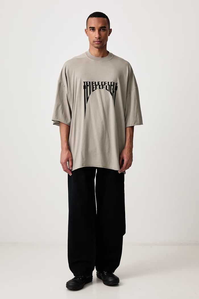 Rick Owens DRKSHDW Tommy tričko bavlněné pánské DU02F6259.RNEP5 béžová AW26