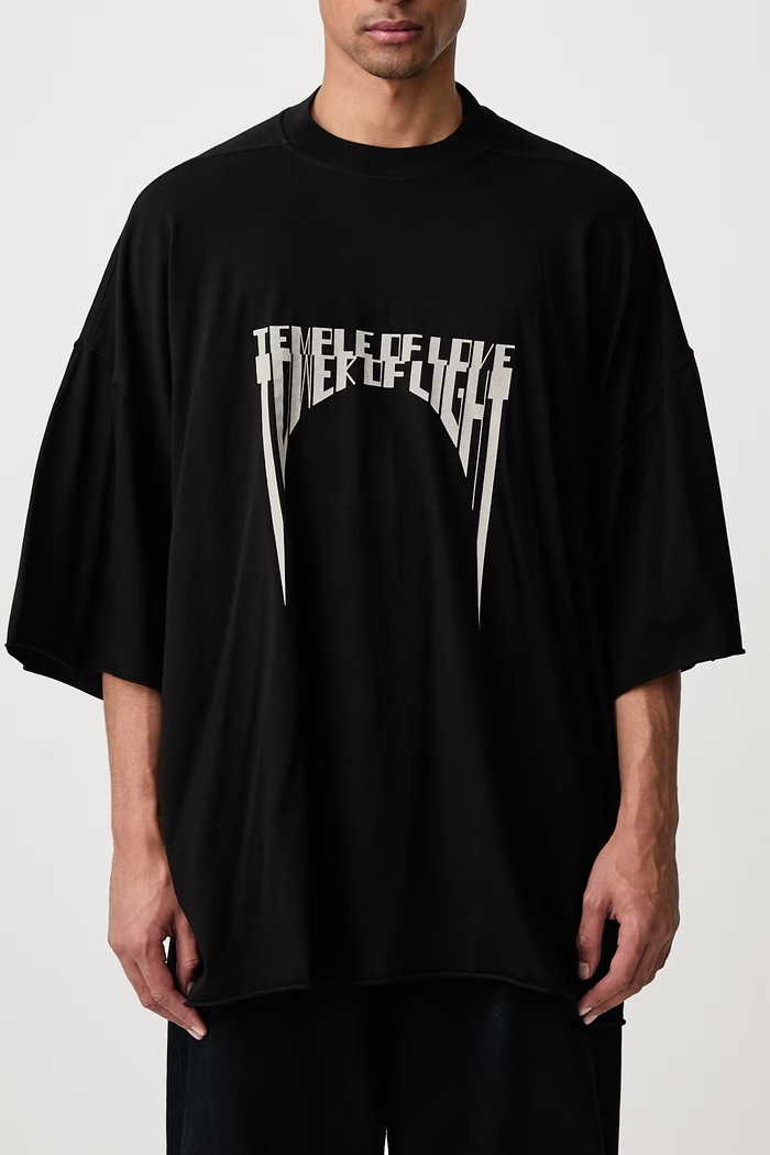 Tommy tričko bavlněné pánské Rick Owens DRKSHDW černá DU02F6259.RNEP5