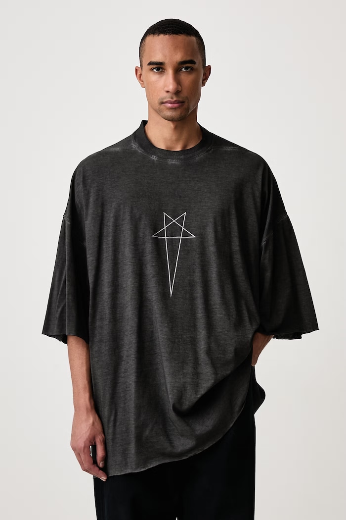 Rick Owens DRKSHDW Tommy tričko bavlněné pánské černá DU02F6259.RNDEP4