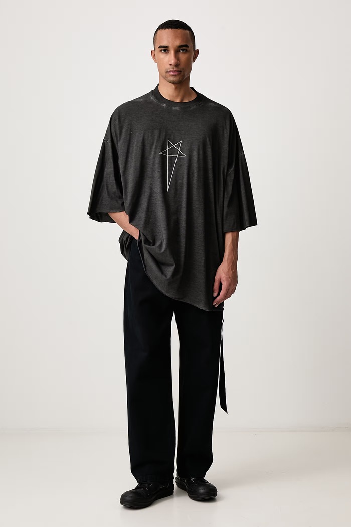 Rick Owens DRKSHDW Tommy tričko bavlněné pánské DU02F6259.RNDEP4 černá AW26