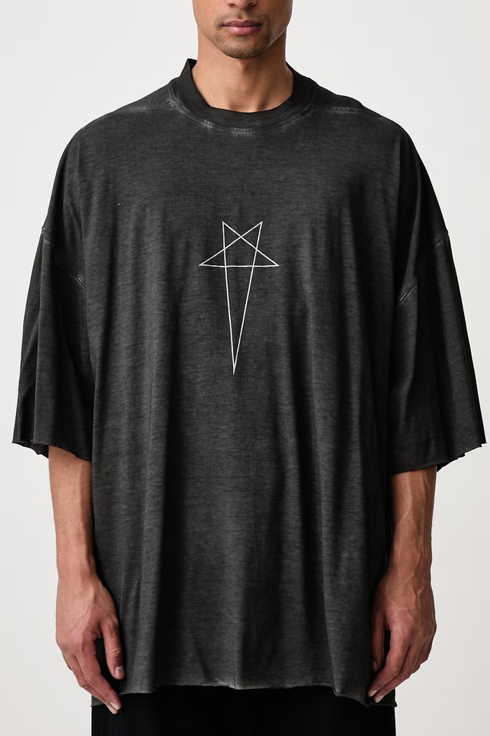 Tommy tričko bavlněné pánské Rick Owens DRKSHDW černá DU02F6259.RNDEP4
