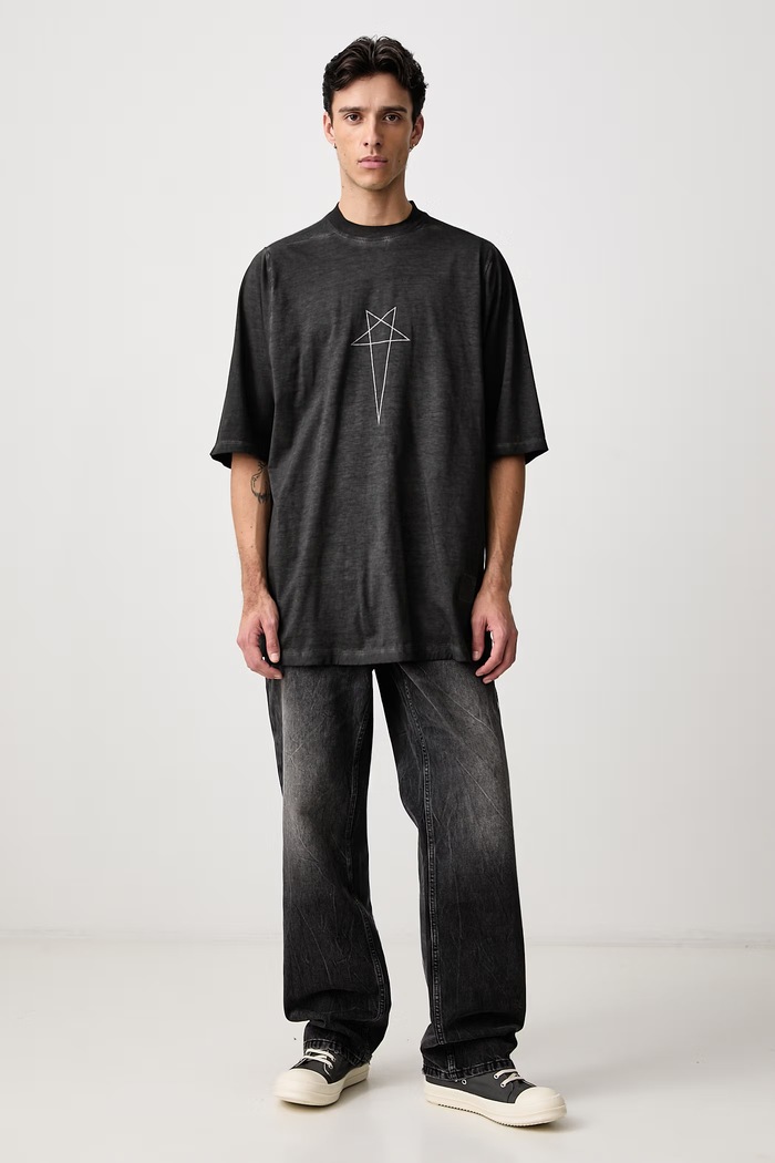 Rick Owens DRKSHDW Jumbo tričko bavlněné pánské DU02F6274.RNDEP4 černá AW26
