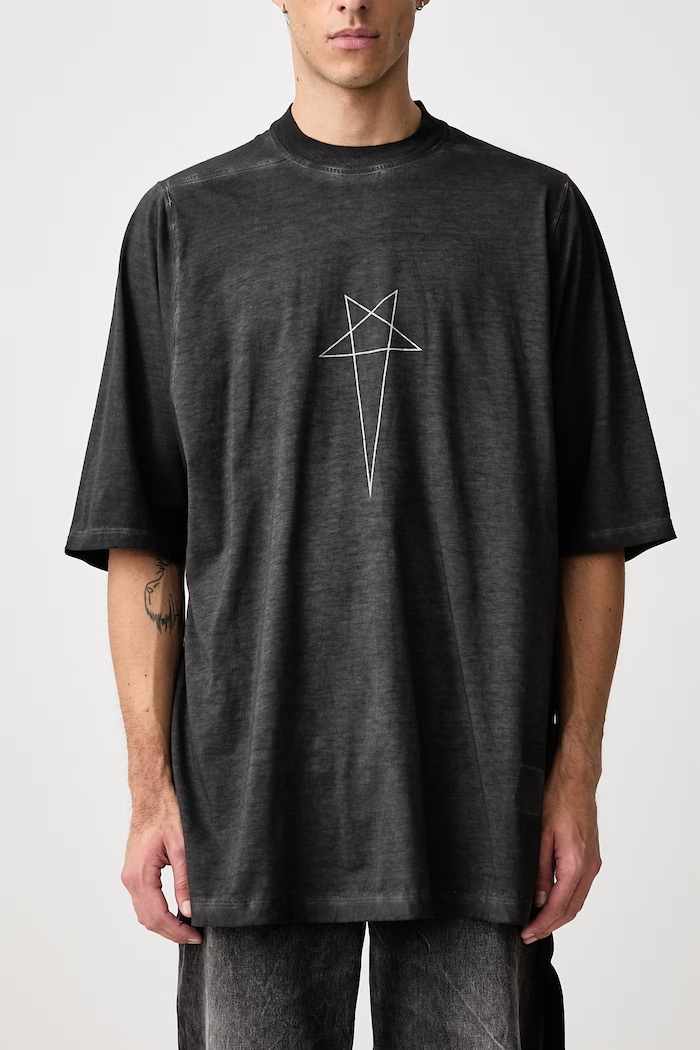 Jumbo tričko bavlněné pánské Rick Owens DRKSHDW černá DU02F6274.RNDEP4
