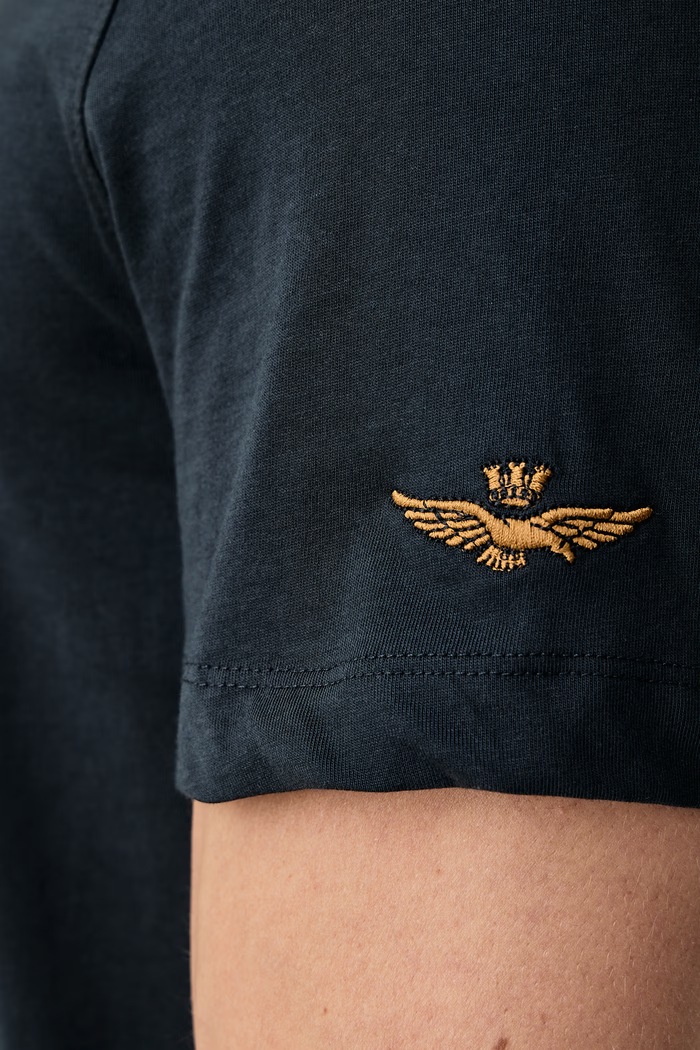 T-shirt męski bawełniany Aeronautica Militare granatowy TS2582UJ00750