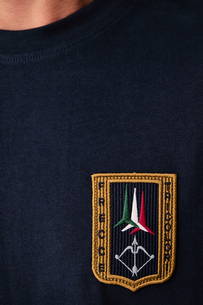 T-shirt męski bawełniany Aeronautica Militare granatowy TS2567UJ00703