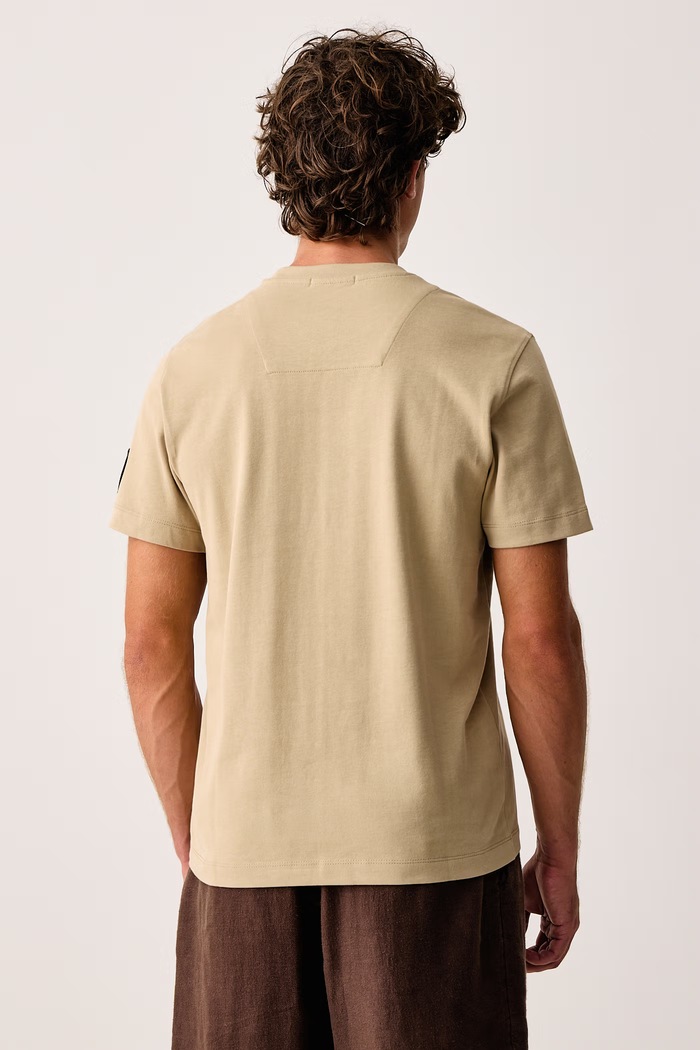 Odzież Aeronautica Militare T-shirt męski bawełniany TS2567UJ00703 beżowy