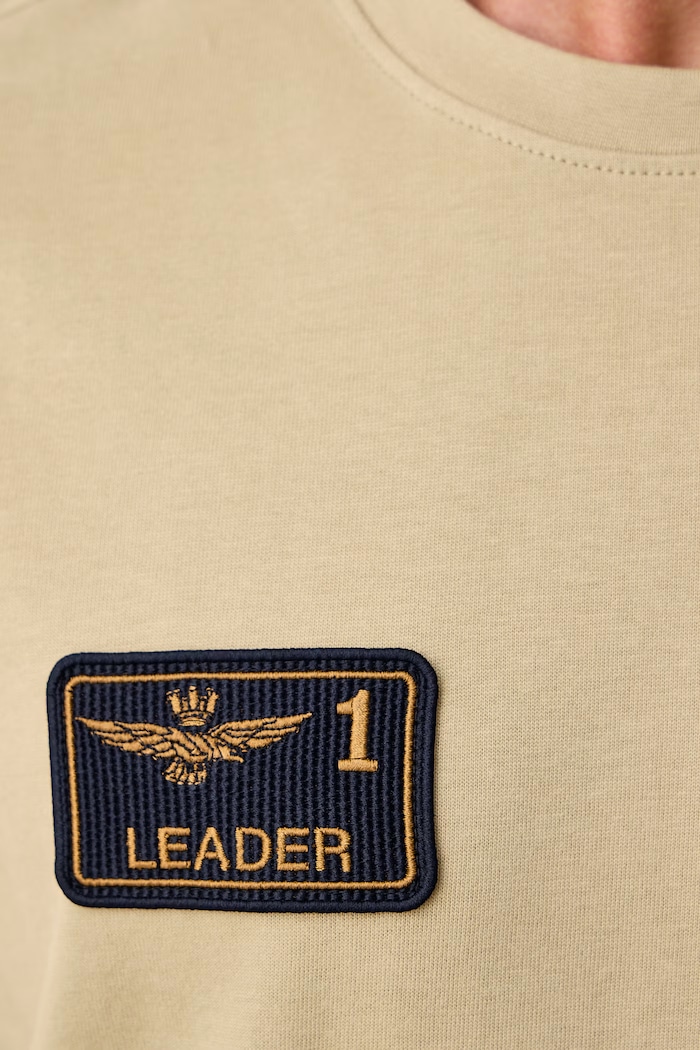 Majica za muškarce od pamuka Aeronautica Militare bež TS2567UJ00703