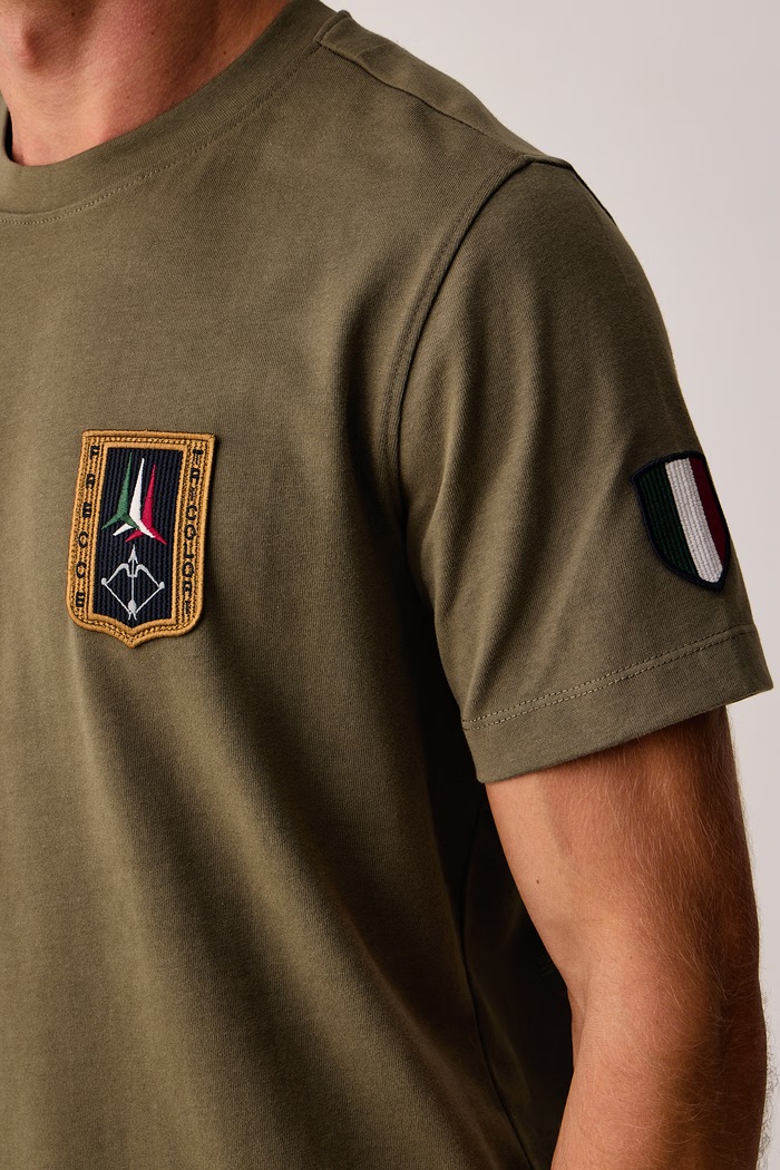 T-shirt męski bawełniany Aeronautica Militare TS2567UJ00703 zielony