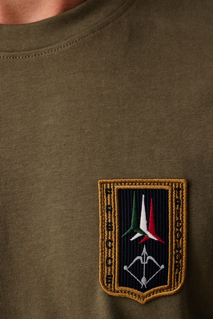 T-shirt męski bawełniany Aeronautica Militare zielony TS2567UJ00703