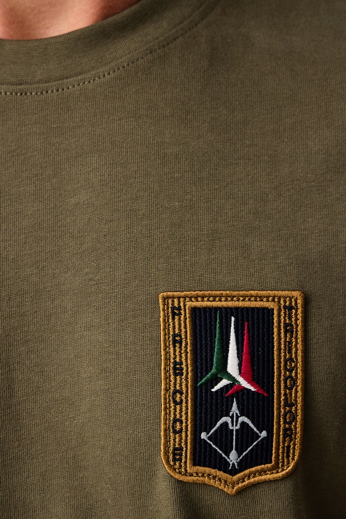 T-shirt ανδρικό βαμβακερό Aeronautica Militare πράσινο TS2567UJ00703