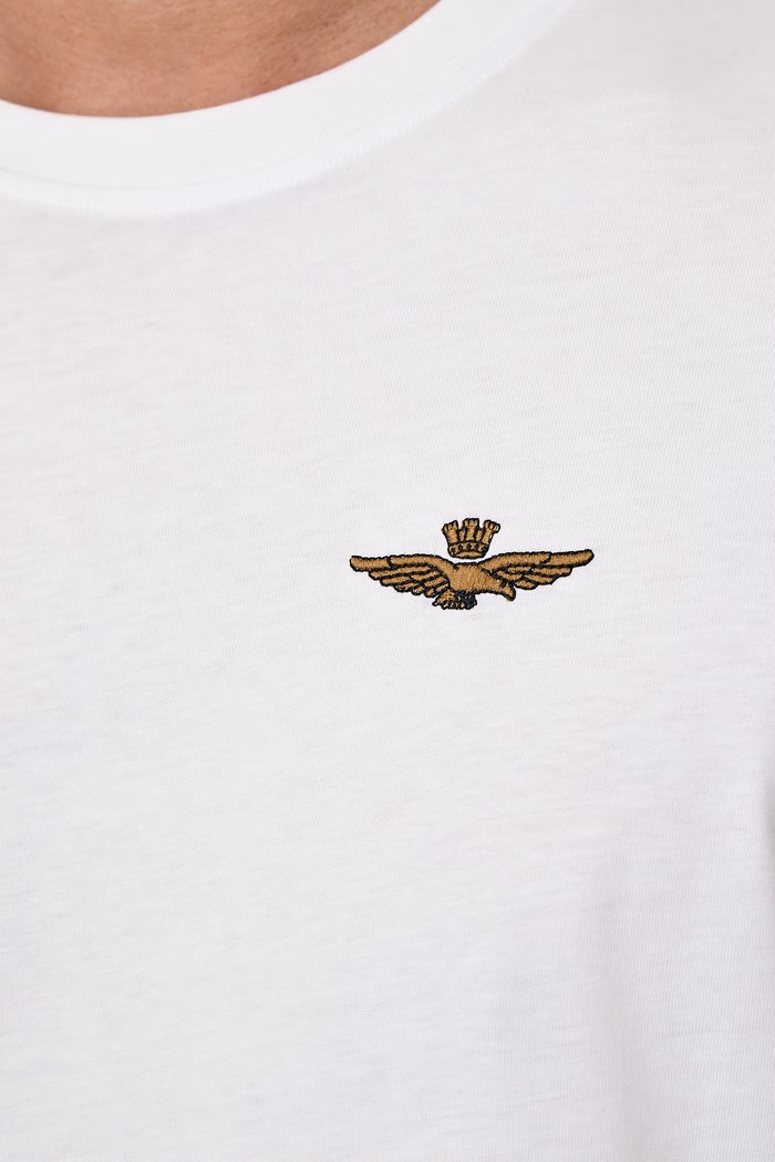 T-shirt męski bawełniany Aeronautica Militare biały TS2522UJ00372
