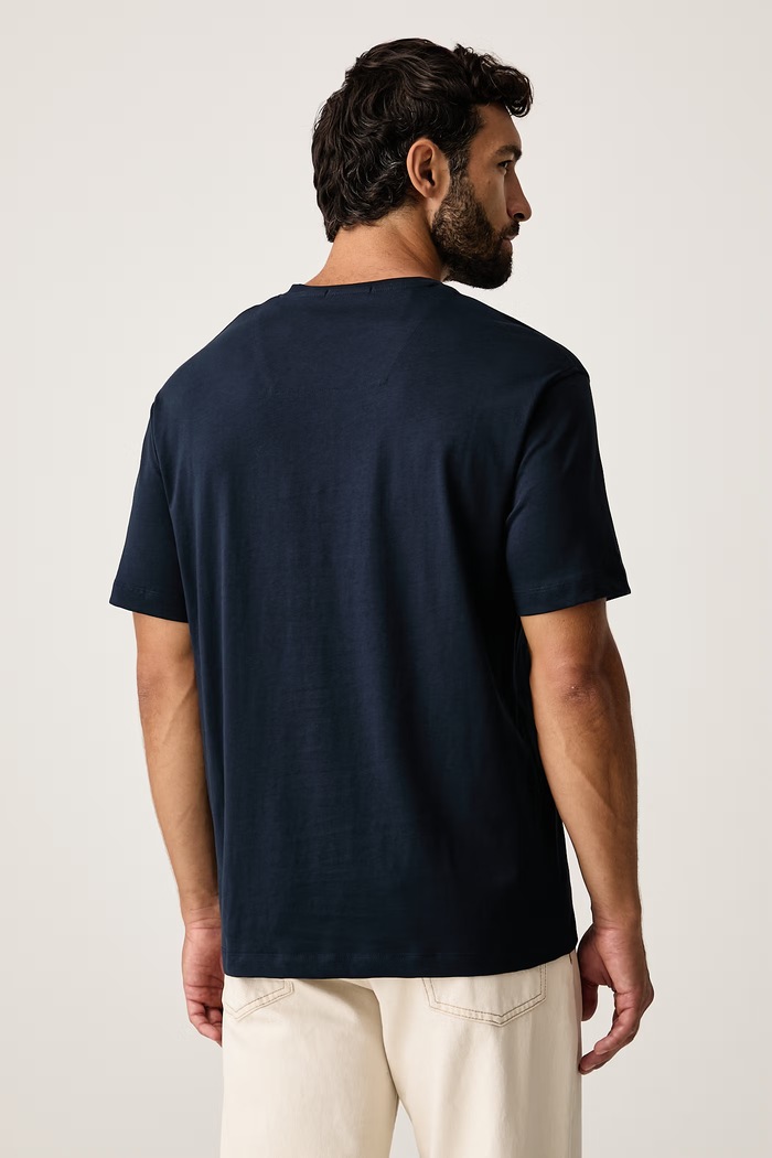 Odzież Aeronautica Militare T-shirt męski bawełniany TS2522UJ00372 granatowy
