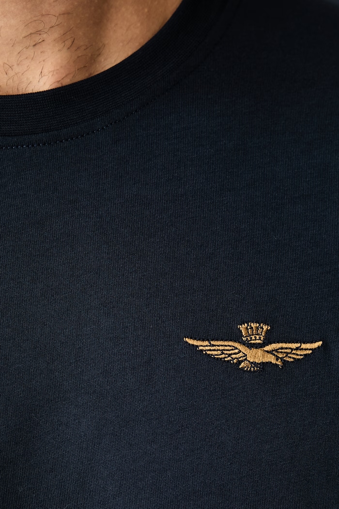 T-shirt męski bawełniany Aeronautica Militare granatowy TS2522UJ00372