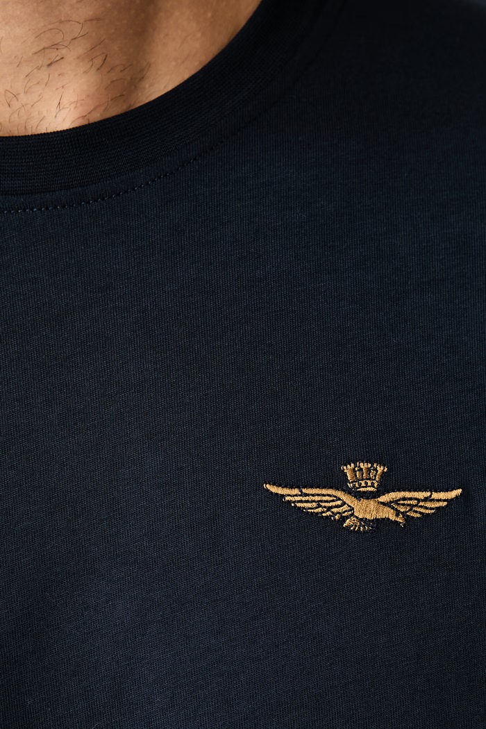 T-shirt męski bawełniany Aeronautica Militare granatowy TS2522UJ00372