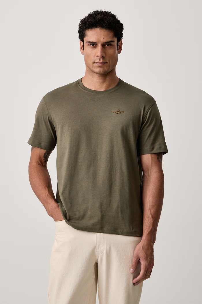 Aeronautica Militare T-shirt męski bawełniany zielony TS2522UJ00372