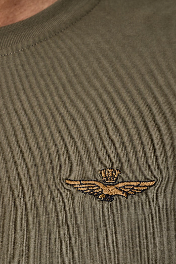 T-shirt męski bawełniany Aeronautica Militare zielony TS2522UJ00372